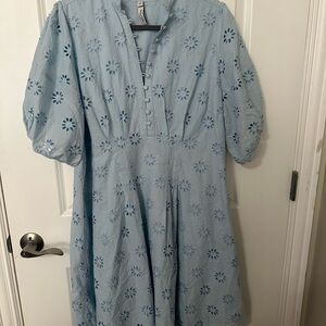 Light Blue belle isle by torrid Eyelet Mini Dress